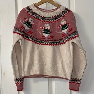 Mini Boden Holiday Mouse Fair Isle Sweater 8-9Y